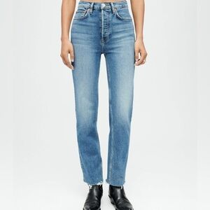 Re/Done 70s Stove Pipe Jeans- High Rise Straight ADEDBLUE Wash- Size 30- NWT